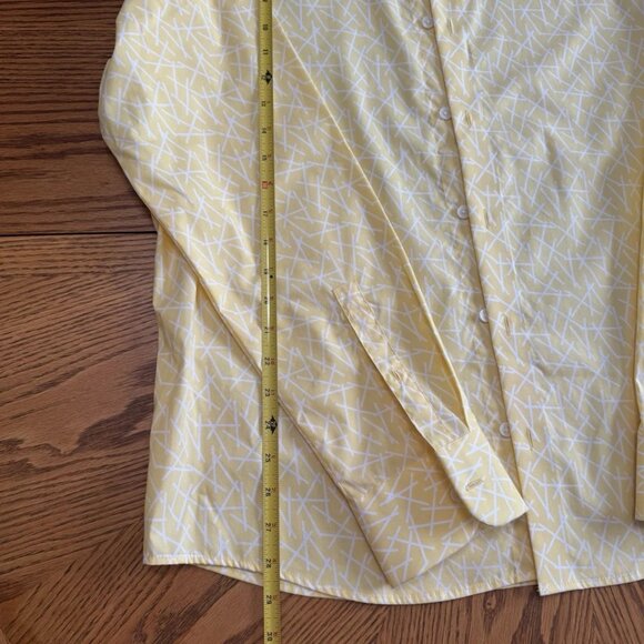 ❎SOLD❎DKNY Women Button-Down Long Sleeve Formal Yellow Spring Shirt Blouse S L - Picture 4 of 9